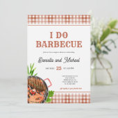 Zomer trouwfeest met barbecue kaart (Staand voorkant)
