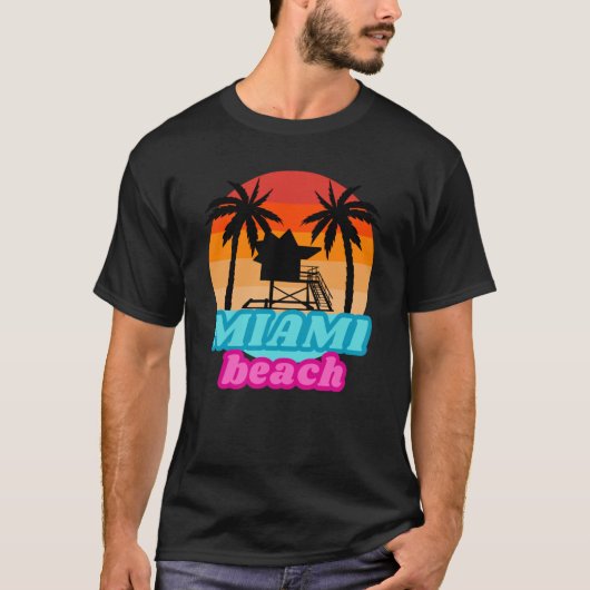 Zomer tshirt - Miami beach - Tower (Voorkant)