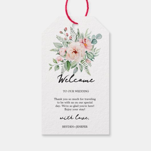 Zomer Tuin Bloemachtige Bruiloft Cadeaulabel (Achterkant)