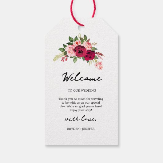Zomer Tuin Bloemachtige Bruiloft Cadeaulabel (Achterkant)