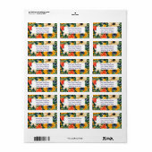 Zomer Tuin Bloemen Aardbei Patroon Etiket (Full Sheet)