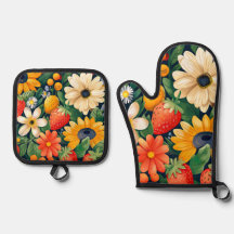 Zomer Tuin Bloemen Aardbei Patroon