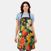 Zomer Tuin Bloemen Aardbei Patroon Schort (Gedragen)