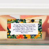 Zomer Tuin Bloemen Aardbeien Custom Labels (Aangebracht)