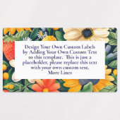 Zomer Tuin Bloemen Aardbeien Custom Labels (Design 2)