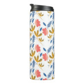 Zomer Tuin Bloemen Blauwe Koraal Roze Groenelement Thermosbeker (Geroteerd rechts)