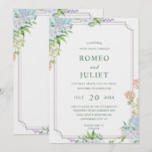 Zomer Tuin Bloemen Bruiloft Kaart (Voorkant / Achterkant)