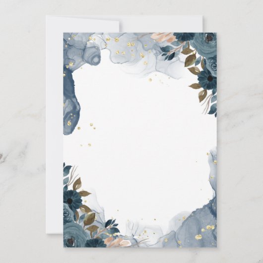 Zomer Tuin Bloemen Bruiloft Kaart (Achterkant)