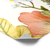 Zomer Tuin Bloemen Bruiloft Poster (Hoek)