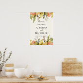 Zomer Tuin Bloemen Bruiloft Poster (Keuken)