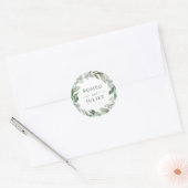 Zomer Tuin Bloemen Bruiloft Ronde Sticker (Envelop)