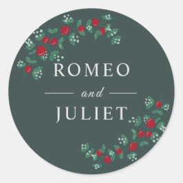 Zomer Tuin Bloemen Bruiloft Ronde Sticker