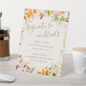 Zomer Tuin Bloemen Handtekening Cocktail Teken Reclamebord Met Voetstuk (Insitu)