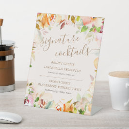 Zomer Tuin Bloemen Handtekening Cocktail Teken Reclamebord Met Voetstuk