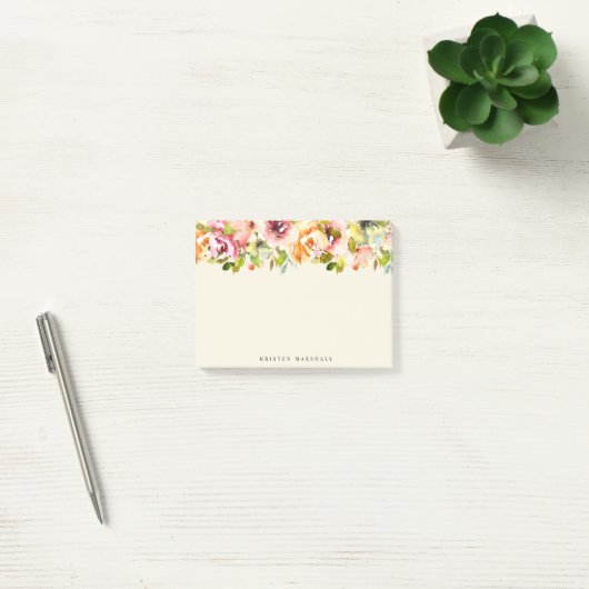 Zomer Tuin Bloemen Monogram Post-it® Notes (Kantoor)