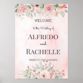 Zomer Tuin Bloemige Bruiloft Poster (Voorkant)