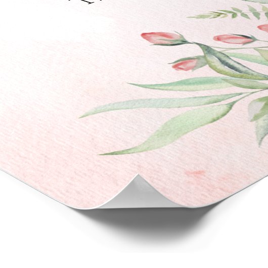 Zomer Tuin Bloemige Bruiloft Poster (Hoek)