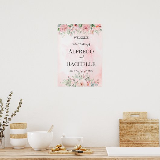 Zomer Tuin Bloemige Bruiloft Poster (Keuken)