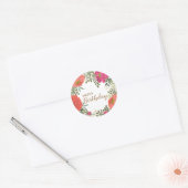 Zomer Tuin Bloemige Vreugde Verjaardag Ronde Sticker (Envelop)