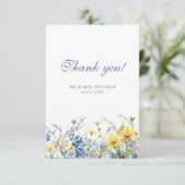 Zomer tuin bruiloft foto dank u kaart (Staand voorkant)