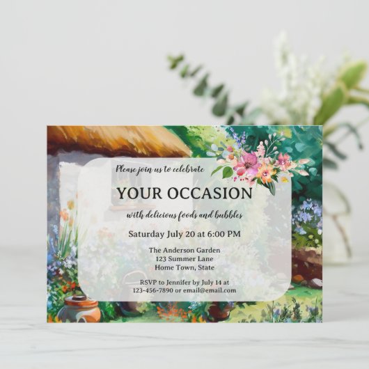 Zomer Tuin Cottage Kaart (Staand voorkant)