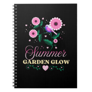 Zomer Tuin Gloed Vogel Bloem Botanisch Notitieboek