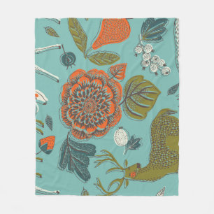 Zomer Tuin Herten Naadloze illustratie. Fleece Deken