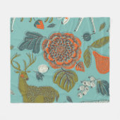 Zomer Tuin Herten Naadloze illustratie. Fleece Deken (Voorkant (Horizontaal))