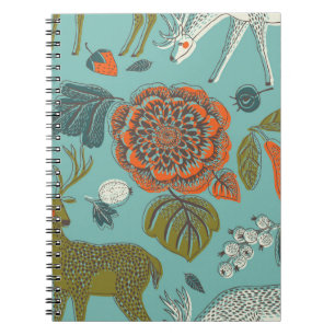 Zomer Tuin Herten Naadloze illustratie. Notitieboek
