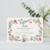 Zomer Tuin Partij Bloemen Baby Registry Invoegen Informatiekaartje (Staand voorkant)