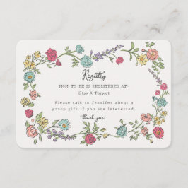 Zomer Tuin Partij Bloemen Baby Registry Invoegen Informatiekaartje
