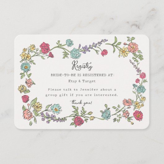 Zomer Tuin Partij Bloemen Registratie Uitnodigen I Informatiekaartje (Voorkant)