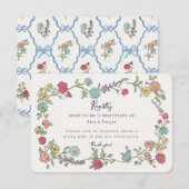 Zomer Tuin Partij Bloemen Registratie Uitnodigen I Informatiekaartje (Voorkant / Achterkant)