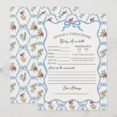 Zomer Tuin Party Bloemen Douche Advies voor Baby Kaart (Voorkant / Achterkant)