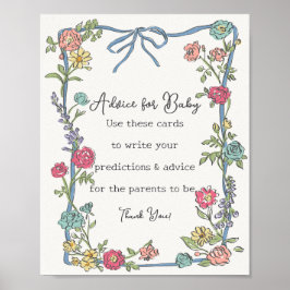 Zomer Tuin Party Bloemen Douche Advies voor Baby Poster