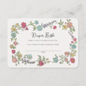 Zomer Tuin Party Bloemen Luier Raffle Insert Informatiekaartje (Voorkant)