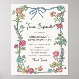 Zomer Tuin Party Bloemen Verjaardag Time Capsule Poster