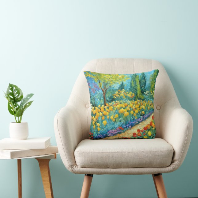 Zomer Tuin Schilderij Kussen (Stoel)