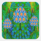 Zomer tuin vierkante sticker (Voorkant)