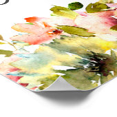 Zomer Tuin Waterverf Bloem Bruiloft Poster (Hoek)