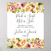 Zomer Tuin Waterverf Bloem Bruiloft Poster (Voorkant)