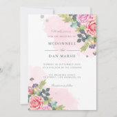 Zomer Tuin Waterverf Bloemachtige Trouwdag Kaart (Voorkant)