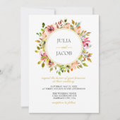 Zomer Tuin Waterverf Bloemige Bruiloft Kaart (Voorkant)