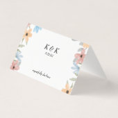 Zomer Tuin Waterverf Bloemige Bruiloft Kaart (Achterkant)