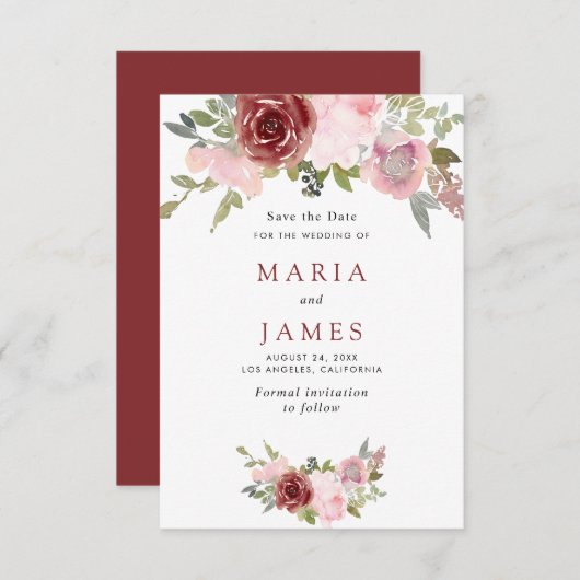 Zomer Tuin Waterverf Bloemige Trouwdag Save The Date (Voorkant / Achterkant)
