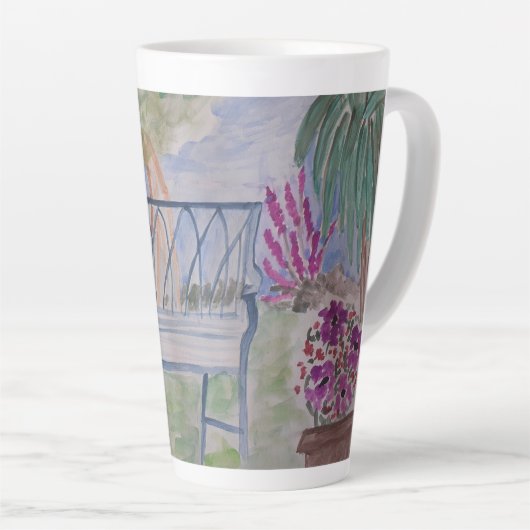 Zomer Tuinbank Latte Mok (Rechterhoek)