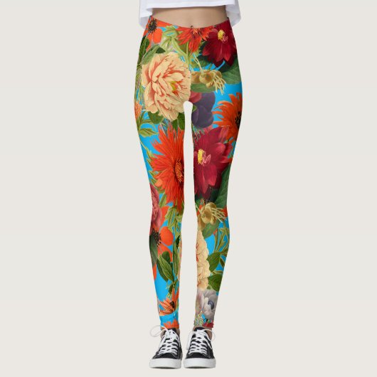 Zomer  tuinblijvend bloesem leggings (Voorkant)
