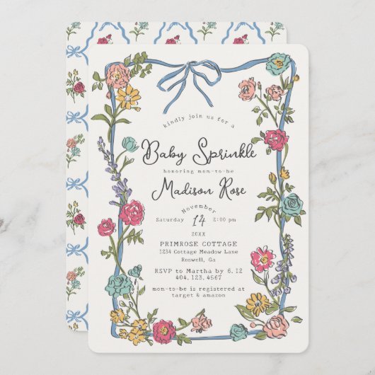 Zomer Tuinfeest Bloemrijke Baby Sprinkle (Voorkant / Achterkant)