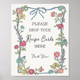 Zomer Tuinfeest Pastel Bloemen Recept Delen Poster