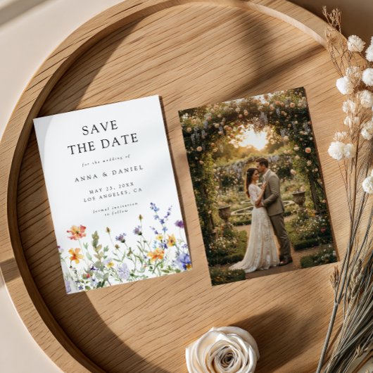 Zomer Tuinfoto met Wilde Bloemen Save The Date